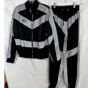 I.AM.GIA Black and Gray Reflective Tracksuit